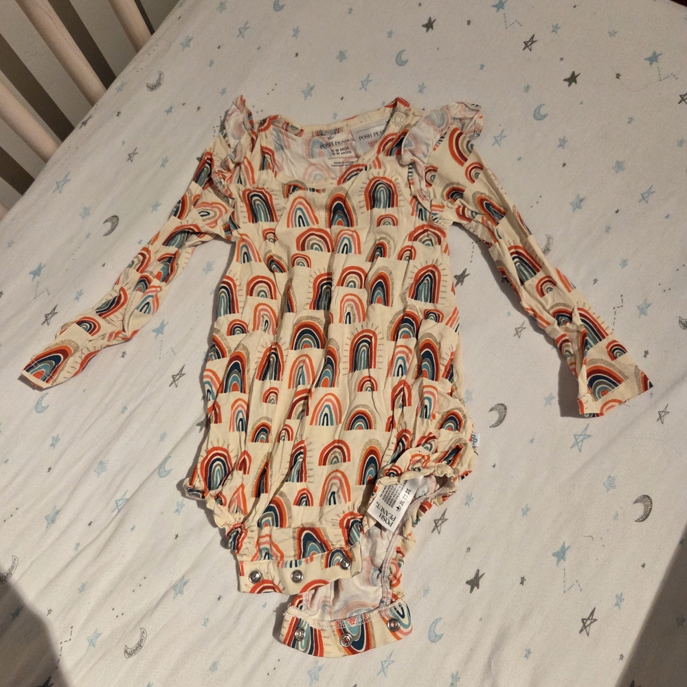 Posh Peanut Rainbow Pattern Bodysuit